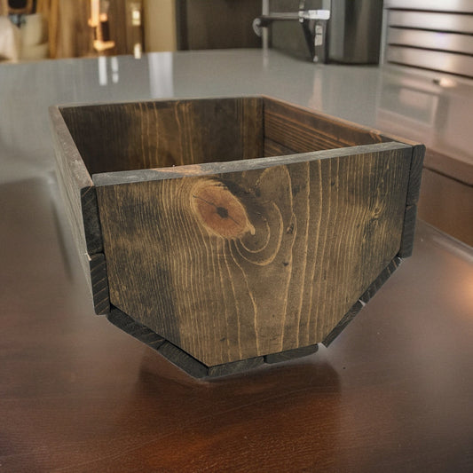 Artisan-Crafted Rustic Wood Basket (10x8x5)