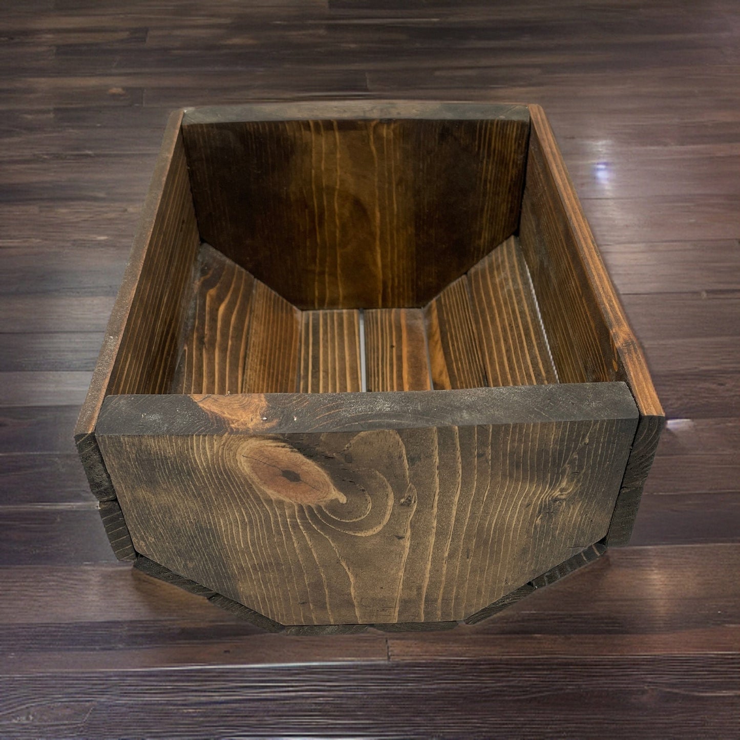 Artisan-Crafted Rustic Wood Basket (10x8x5)
