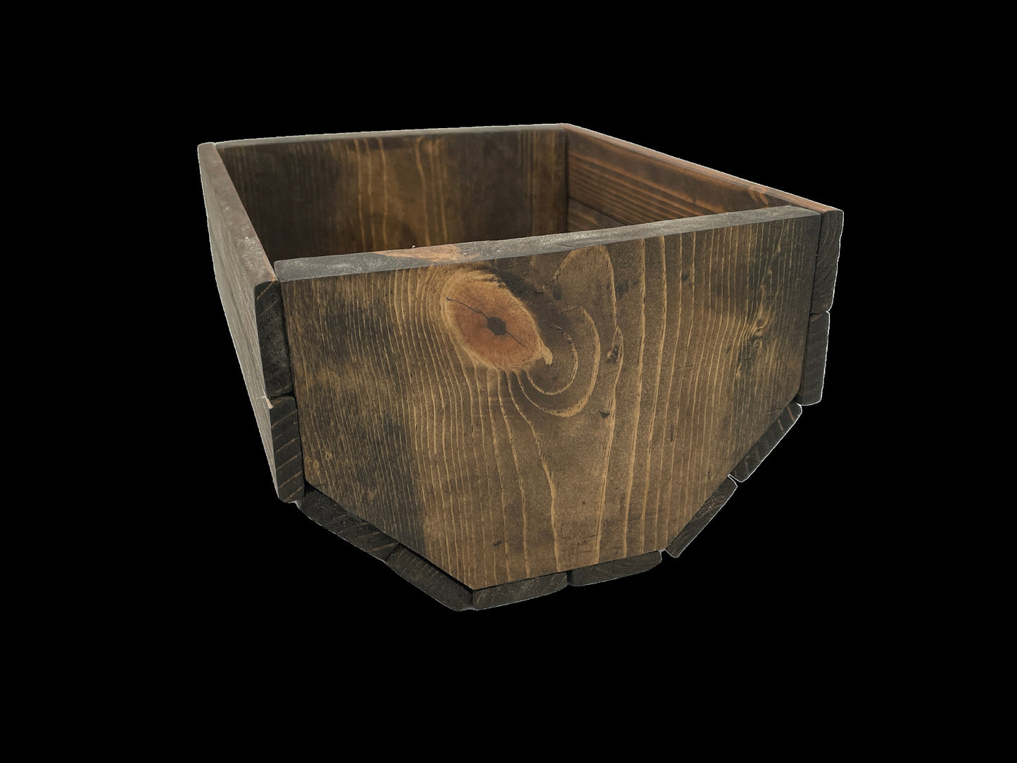 Artisan-Crafted Rustic Wood Basket (10x8x5)