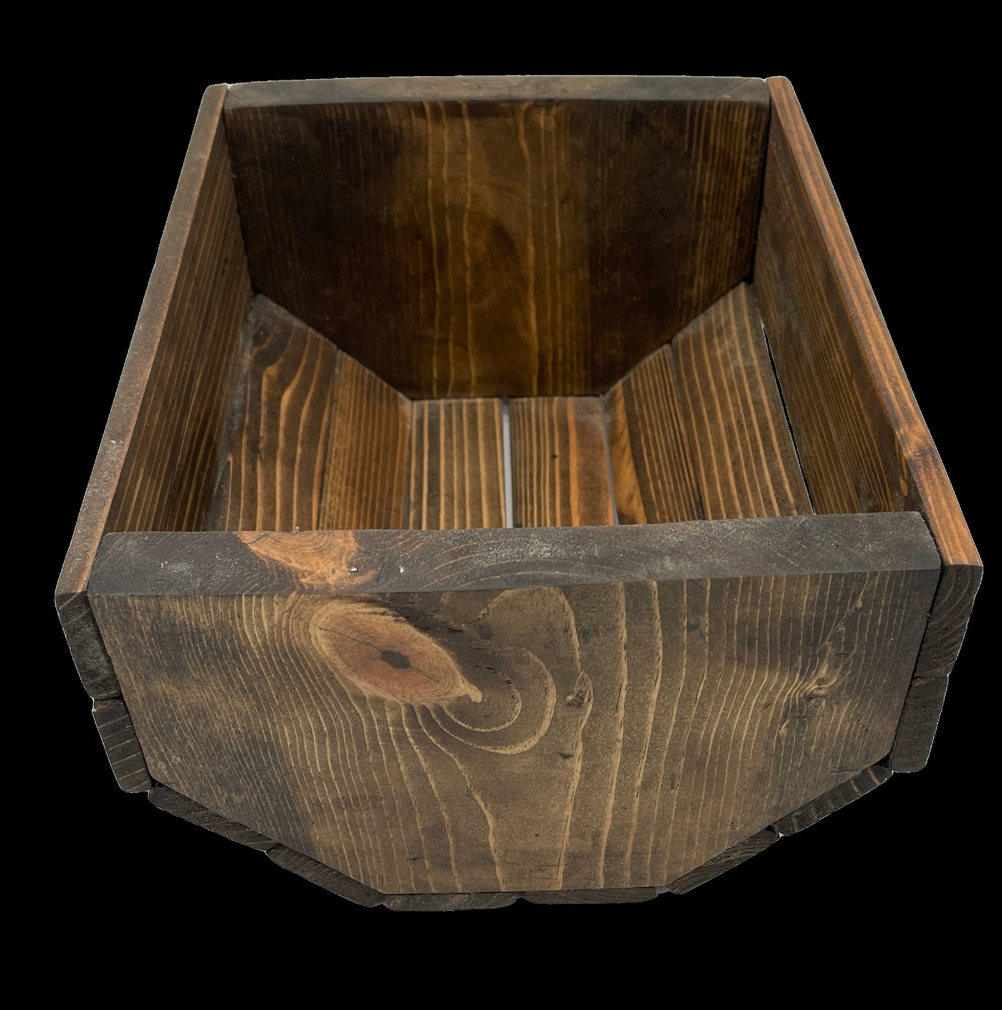 Artisan-Crafted Rustic Wood Basket (10x8x5)