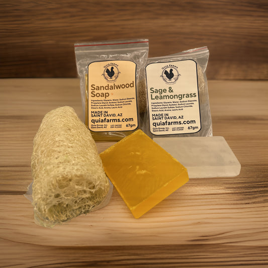 Quia Farms Handcrafted Glycerin Bar Soap with Loofah Sponge